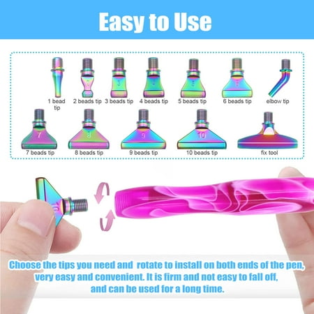 ZYNERY 25 Pcs Diamond Painting Pens Kit, 12 PCS Metal Screw Thread Tips Stainless Steel Tips with 12 Clay, Diamond Art Pens 5D Diamond Painting Tools Accessories for DIY Crafts (Gradient color)