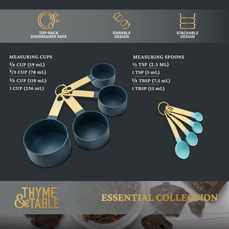 Thyme & Table 8-Piece Measuring Cup and Spoon Kitchen Utensil Set