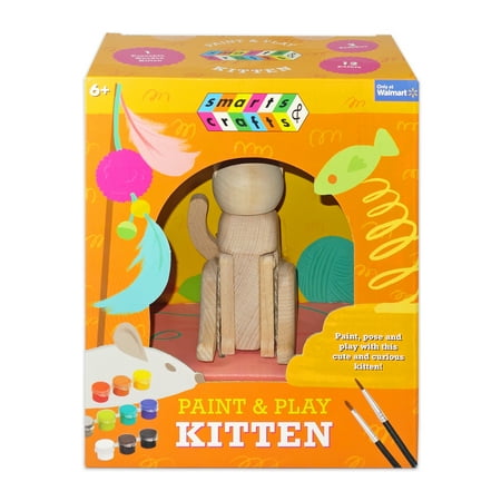 Smarts & Crafts Paint & Play Kitten,15 Pieces, for Children 6 years and up