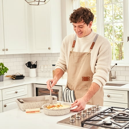 Thyme & Table, 10-Piece Ceramic Bakeware Set, with Spatulas & Whisk, Madison, Gray