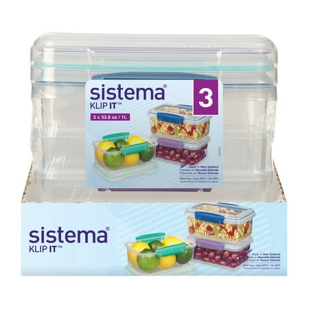 Sistema KLIP IT 4.1 Cup Plastic Food Storage Containers, Set of 3