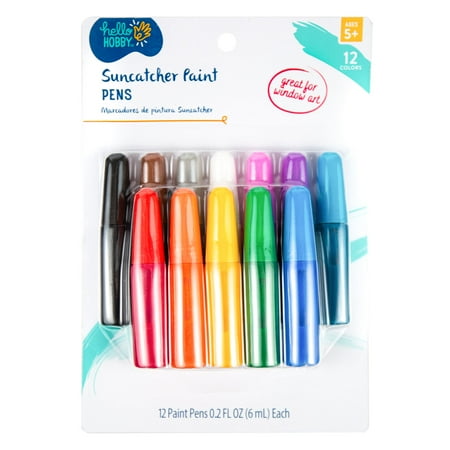 Hello Hobby Suncatcher Paints, 12 Multi-Color Paint Pens