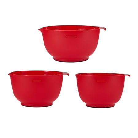 Farberware Pro 23 Piece Plastic Baking Set with Mixing Bowls, Red