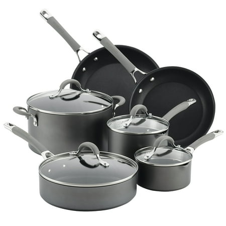 Circulon Elementum Hard-Anodized Nonstick Cookware Set, 10-Piece, Gray