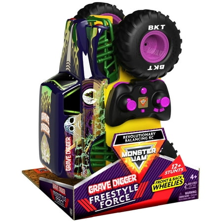 Monster Jam Grave Digger Freestyle Force RC Monster Truck, 1:15 Scale