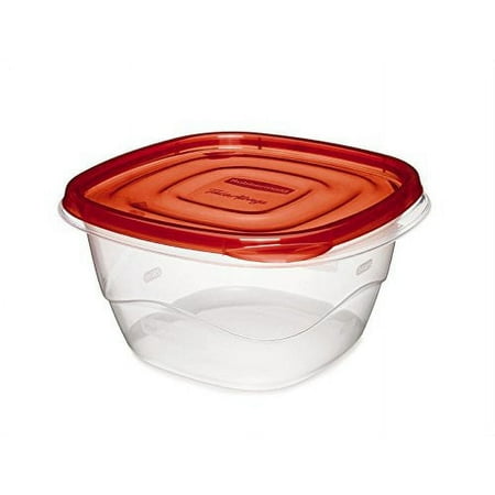 Rubbermaid TakeAlongs 5.2 Cup Deep Square Food Storage Container, Set of 4, Red