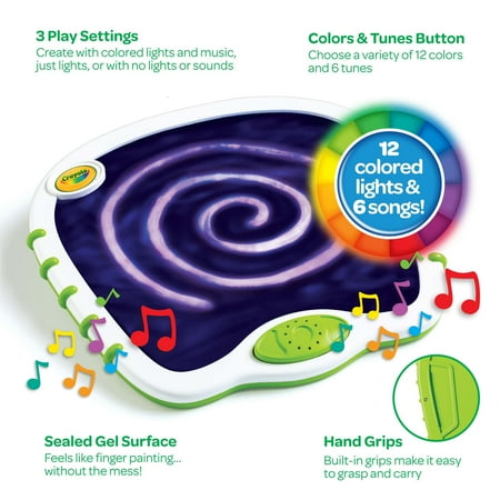 Crayola Touch Lights, Musical Doodle Board, Multi Sensory Light Up Toy, Gift for Toddlers