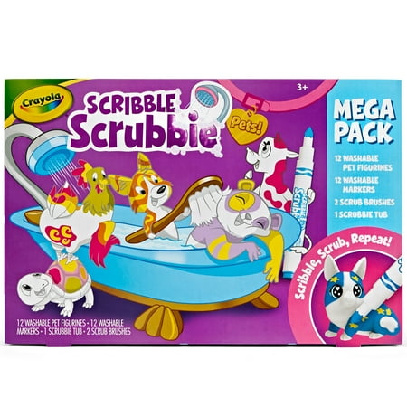 Crayola Scribble Scrubbie Pets Mega Set 2.0, Color & Wash Toys for Kids, Arts and Crafts, Kids Gifts, Ages 3+