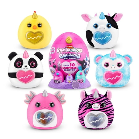 Rainbocorns Eggzania Mini Mania by ZURU Plush Surprise Unboxing with Animal Soft Toy, Perfect Gift Idea for Girls with Imaginary Play, Slime