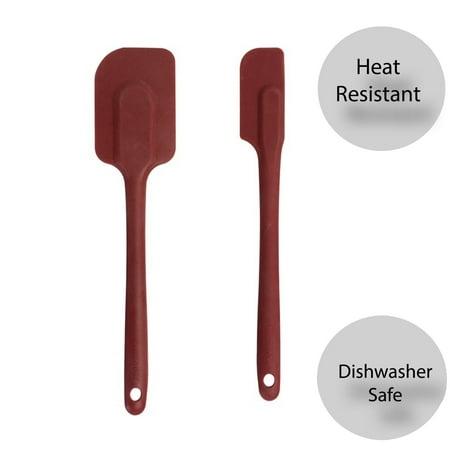 Farberware Professional 10 & 10.5 in Silicone Solid Kitchen Spatula Set Red