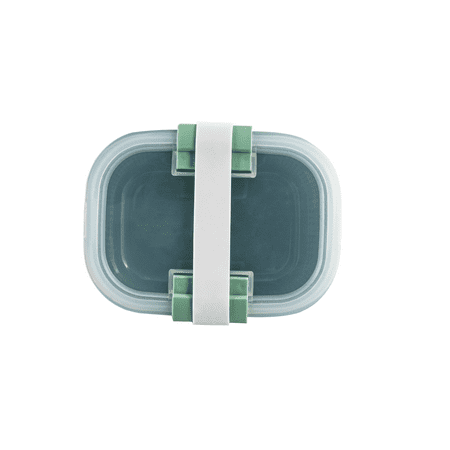 Mainstays Food Storage Snack Container, Rectangle, Green, 19oz Capacity
