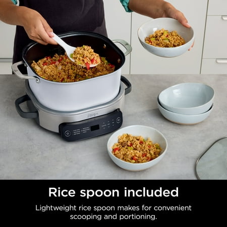 Ninja Foodi 6.5 qt Everyday PossibleCooker, Stainless Steel/White, Multi Cooker, Slow Cooker, MC1100