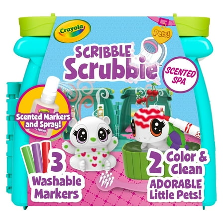 Crayola Scribble Scrubbie Pets Scented Spa Playset, Gift for Kids, Art Kit, Beginner Unisex Child