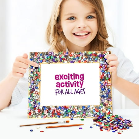 Dan&Darci DIY Mosaic Picture Frame Kit for Kids - Arts and Craft Kits for Girls & Boys - Crafts for 6-14 Year Old - Photo Birthday Gifts, Gift for Teens, Tweens