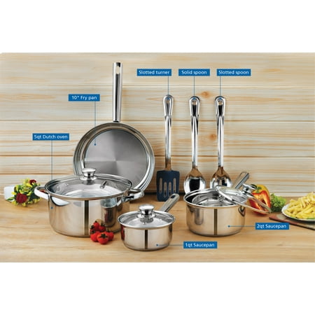 Mainstays Stainless Steel 10Pc Cookware set