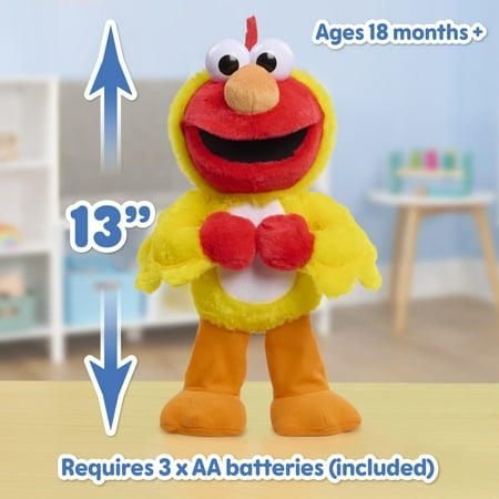 Sesame Street Chicken Dance Elmo Feature 13 Inch Plush, Dancing Plush, Stuffed Animal Baby and Toddler Toys