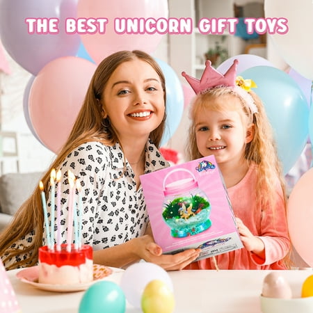 Freecat Light Up Unicorn Terrarium Kit, Unicorn Toys for Girls, DIY Art Crafts Christmas Gifts for Kids 3 4 5 6 7 8+