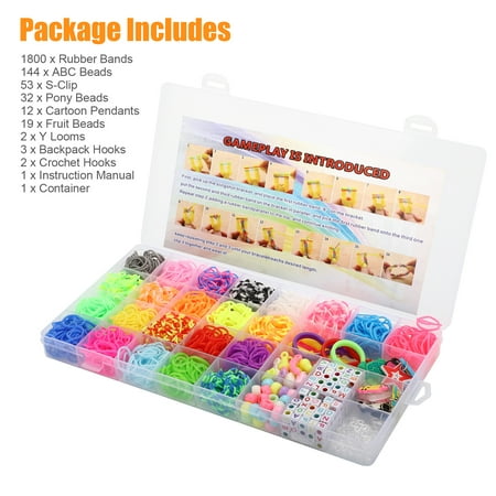 EEEkit 2069pcs Loom Bands Kit 28 Colors Rubber Bands Bracelets Making Kit with Accessory, Gift for Girls DIY Art Craft