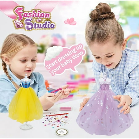 Adofi Fashion Designer Kit for Girls with 5 Mannequins, Sewing Kit for Girls Aged 6-12, Creativity DIY Arts & Crafts Kit for Kids, Girl Toys for Age 6 7 8 9 10 11 12 Year Old Gifts