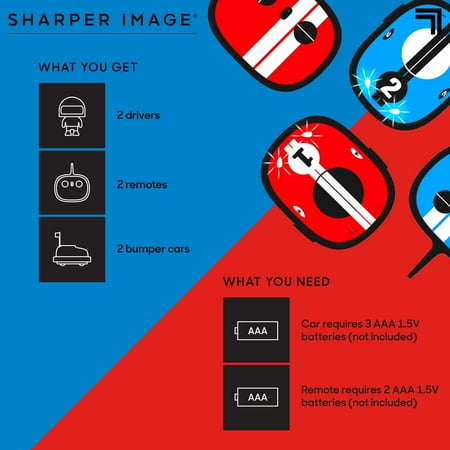 Sharper Image? Toy RC Remote Control Ejecting Bumper Rivals with Includes Wireless Remote Control and Sound Effects, 6-pieces, Red and Blue, Age 8+