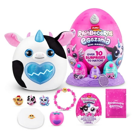 Rainbocorns Eggzania Mini Mania by ZURU Plush Surprise Unboxing with Animal Soft Toy, Perfect Gift Idea for Girls with Imaginary Play, Slime