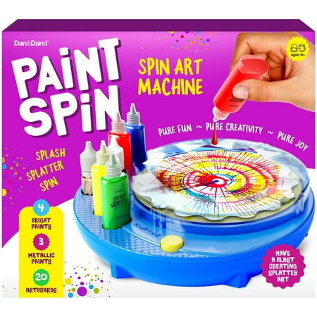 Dan&Darci Spin Art Machine Kit - Paint Spiral Station Center Motorized Spinner Craft Workstation Paint Spiral Station Center - Kids Arts & Crafts Toys for Girls & Boys of All Ages