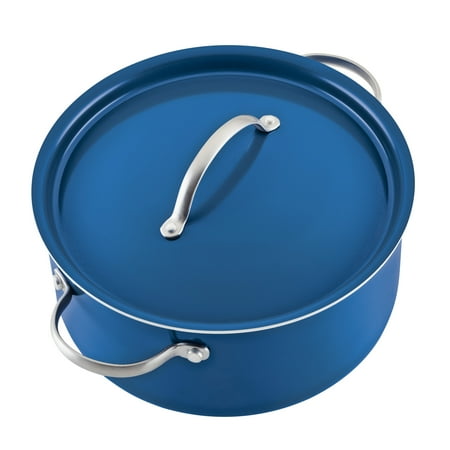 Farberware Vibrance 12 Piece Ceramic Nonstick Pots and Pans Set, Blue