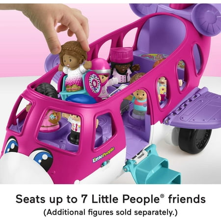 Little People Barbie Toy Airplane with Lights Music and 3 Figures, Little Dream Plane, Toddler Toys