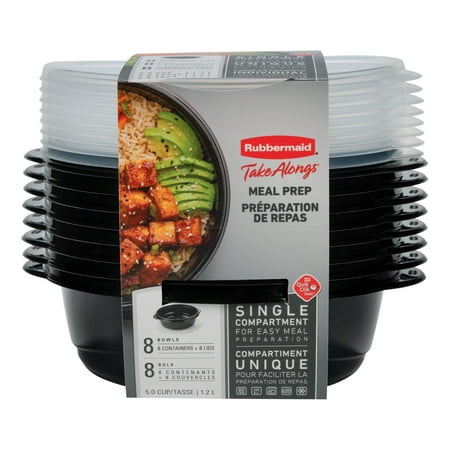 Rubbermaid TakeAlongs Food Storage Containers, 5 Cup, 8 Pack1,