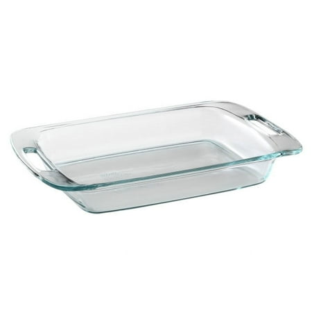 Pyrex Easy Grab Glass Baking Dish with Red Lid, 3-Quart