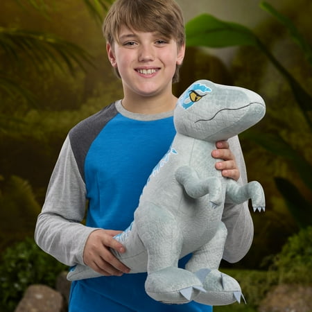 Jurassic World Extra Large Plush Blue, 16-inch Dinosaur Stuffed Animal, Blue