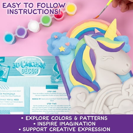 Made by Me Paint Your Own 3D Unicorn D?cor, Boys and Girls, Child, Ages 8+