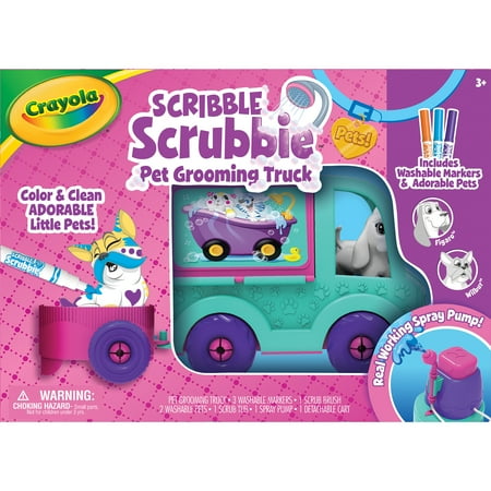 Crayola Scribble Scrubbie Grooming Truck Toy, 10 Pcs, Toys for Kids, Craft, Gifts for Girls and Boys, One Size