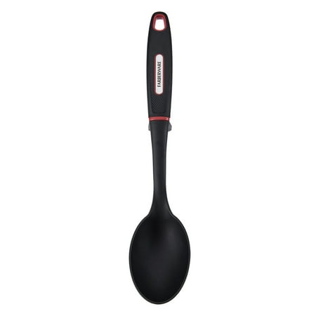 Farberware Soft Grips Set-4 Slotted Turner, Turner, Basting Spoon, and Pasta Server, Black