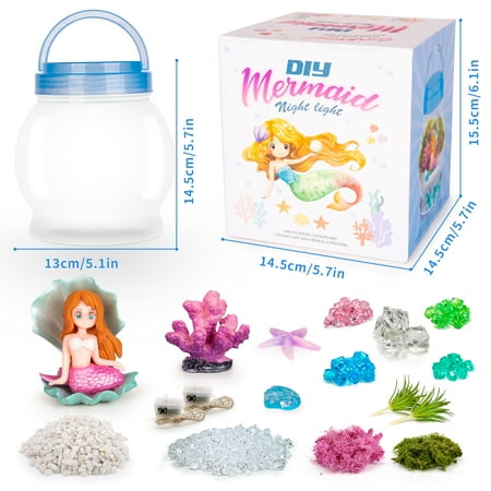 Dream Fun Girls Toys Gifts Age 5-12, Girls Craft Kits for 5 6 7 8 9 Year Old Kids Birthday Gifts Mermaid Night Light Girl Toys for Kid Child Ages 6 7 8 9 Arts and Crafts Sets for 6-12 Years