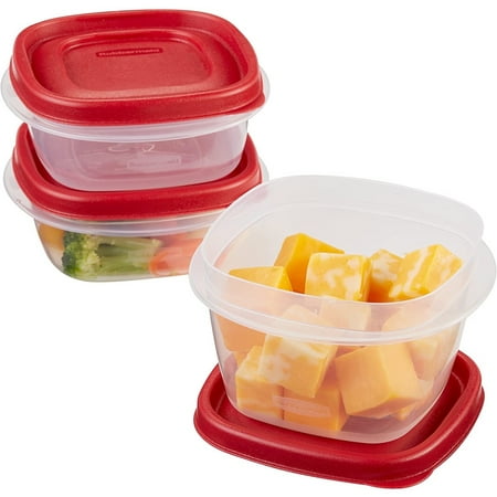 Rubbermaid Easy Find Lids Food Storage Containers, Racer Red, 6-Piece SetRed, (2) 1.25 Cup - (1) 2 Cup,