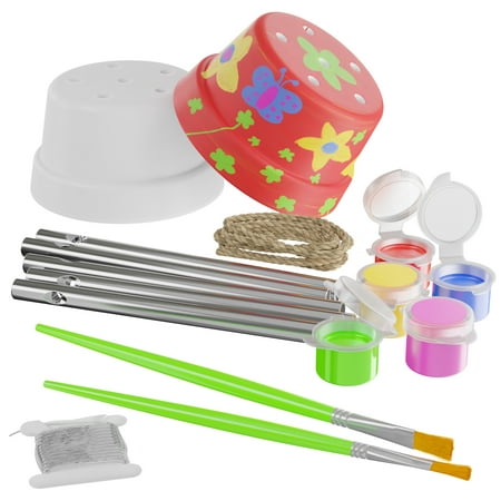 Create & Paint a Mini Wind Chime Making Kit - Arts and Crafts Gift for Girls & Boys Ages 4 5 6 7 8 9 10 -12 - Birthday & Christmas Gifts for Kids - Kid Art & Craft Kits - DIY Stuff for Girl Age 4-12