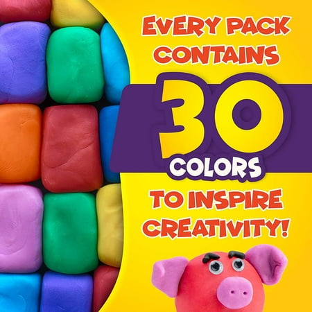 Creative Kids Air Dry Clay Modeling Crafts Kit For Children - Super Light Nontoxic - 30 Vibrant Colors & 3 Clay Molding Set, Bulk