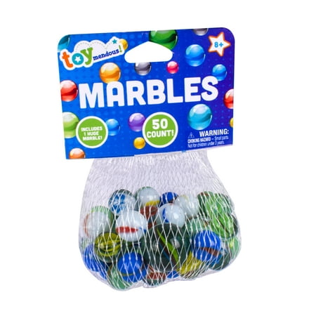 Toymendous 50 Piece Marbles, Multicolor, Children Ages 3+