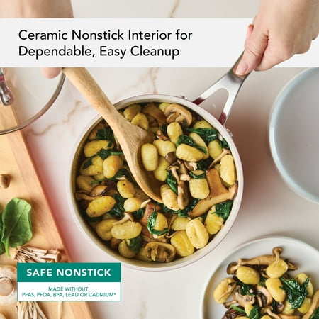 KitchenAid Ceramic Forged Aluminum Nonstick Cookware Set, 10 Piece, Empire Red