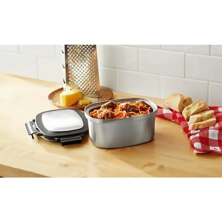 Mainstays 33 oz Rectangular Insulated Food Container, Stainless Steel