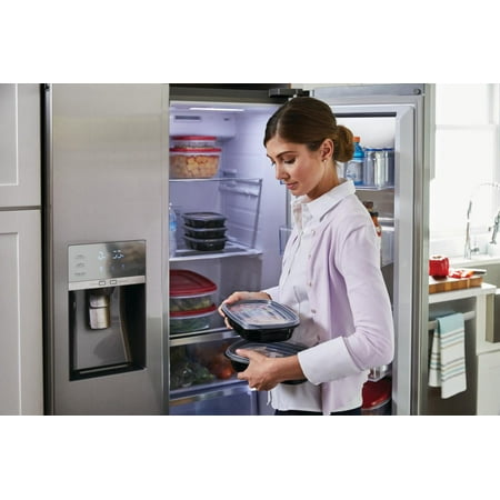Rubbermaid TakeAlongs, 3.7 Cups, Meal Prep Food Storage Container with Built-In Divider (Includes 10 Containers + 10 Lids)