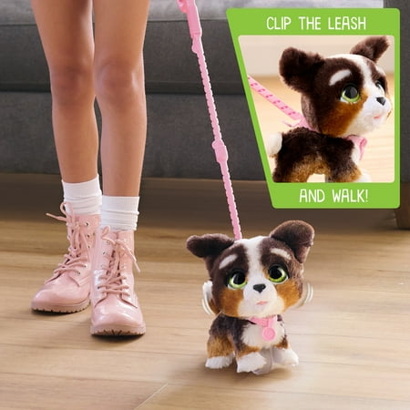 furReal Walk-A-Lots Bernedoodle Interactive Toy, 8-inch Walking Plush Puppy with Sounds, Faux Fur, Kids Toys for Ages 4 up