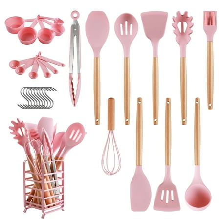 Hecef 32 PCS Silicone Cooking Utensils Set, 446?F Heat Resistant BPA Free for Nonstick Cookware
