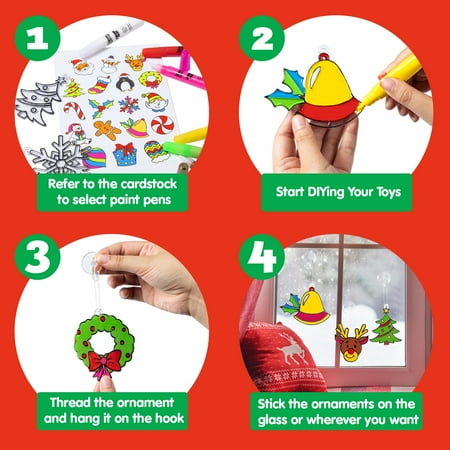 Joyfy Christmas 18 PCS Window Sun Catchers DIY Paint Art and Craft Kit