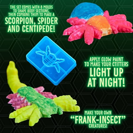Crayola Glow in The Dark Clay Art Kit, Bug Molds, Creative Toys for Kids, Crafts, Unisex Child
