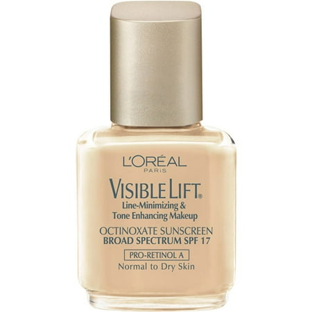 L'Or?al Paris Visible Lift Line Minimizing & Tone Enhancing Liquid Foundation with SPF 17, 107 Natural Beige, 1.25 Oz.