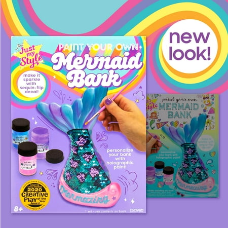 Just My Style Paint Your Own Mermaid Bank Art Kit, Child, Ages 6+