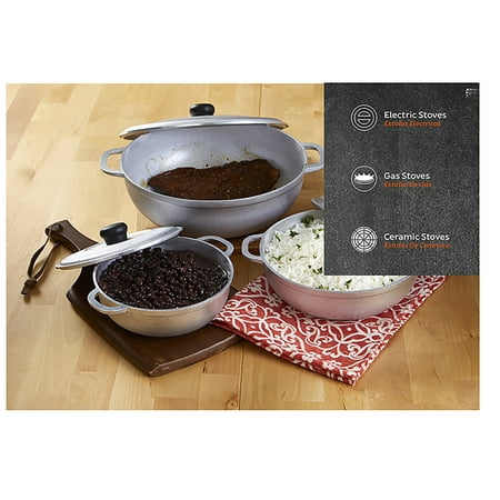 IMUSA 3Pc Colombian Cast Aluminum Caldero or Dutch Oven Set with Lid