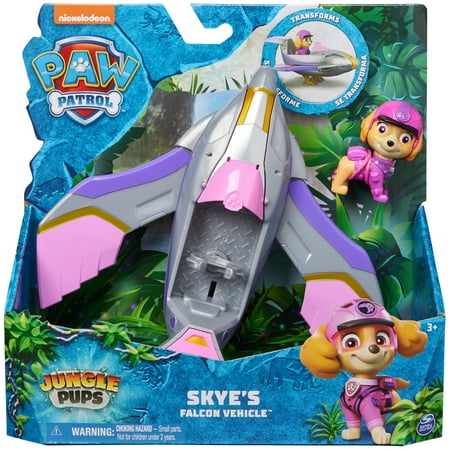 PAW Patrol Jungle Pups, Skye Falcon Vehicle with Figure, Toys for Kids Ages 3 and Up